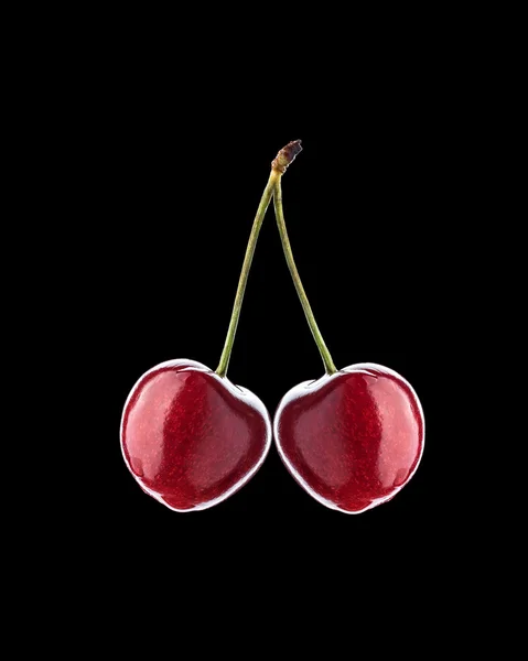 Cherry isolated on black background — Stock Photo, Image