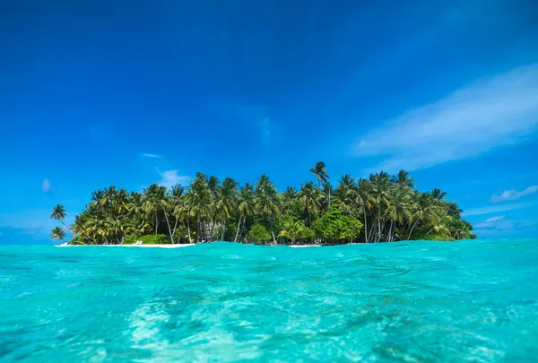 完美的热带岛屿天堂海滩马尔代夫 — 图库照片