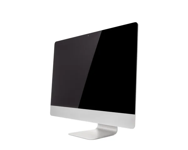 Monitor de computadora, como Mac con pantalla en blanco. Aislado sobre fondo blanco . —  Fotos de Stock