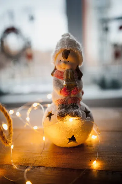 Снеговик Рождество Новый Год Праздники Украшения — стоковое фото