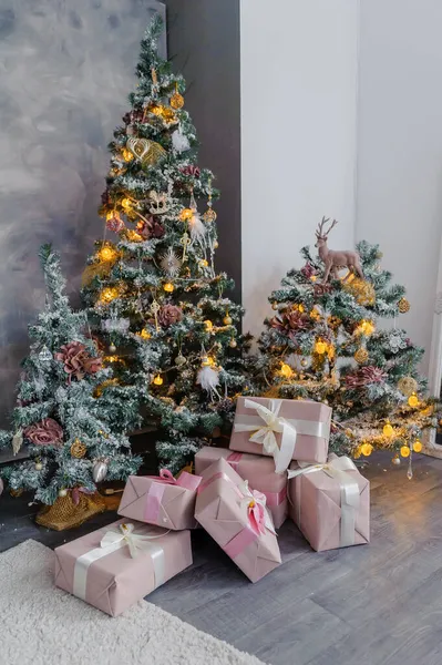 Karácsonyi Újévi Ünnepek Dekoráció Karácsonyfa — Stock Fotó