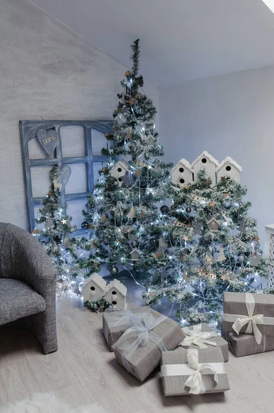 Χριστουγεννιάτικα Χριστούγεννα Και Πρωτοχρονιά Διακόσμηση Διακοπών Στο Χριστουγεννιάτικο Δέντρο — Φωτογραφία Αρχείου