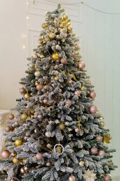 Vánoční Vánoční Novoroční Svátky Dekorace Vánoční Stromeček — Stock fotografie