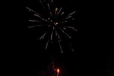 gece gökyüzünde güzel renkli havai fişek