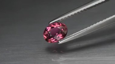 Dönen masada doğal pembe turmalin rublitte.