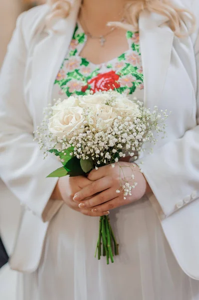Bouquet Bunga Tangan Pengantin Wanita Pernikahan — Stok Foto