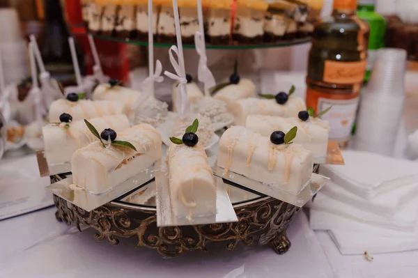 Des Gâteaux Sucrés Banquet Mariage Restauration Buffet Festif Doux — Photo
