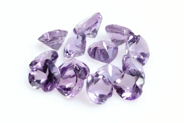 Piedra Preciosa Natural Amatista Púrpura Sobre Fondo — Foto de Stock