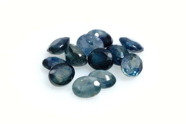 Natural Gemstone Blue Sapphire Isolated Background — Stock Photo, Image