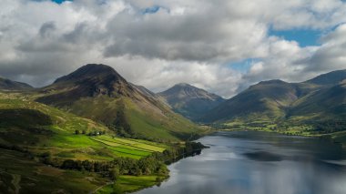 Güneş, ıssız suların kıyısındaki ağaçları aydınlatıyor.