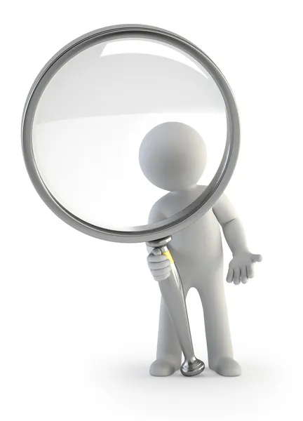 3d small - magnifying glass — Stock Photo, Image
