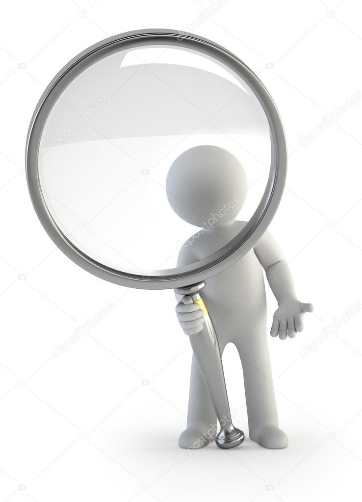 3d small - magnifying glass