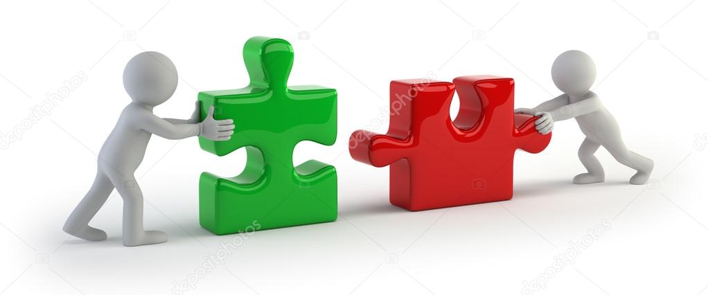 3d small - Two puzzle connect