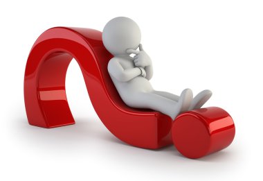 3d small - soru işareti üzerinde yalan