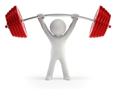 3d small - Athlete lifting weights clipart