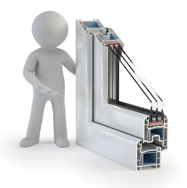 3d small - Plastic Window profile — Stock Photo, Image