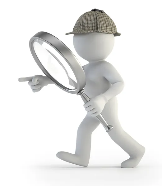 3d small - detective — Stock Photo, Image