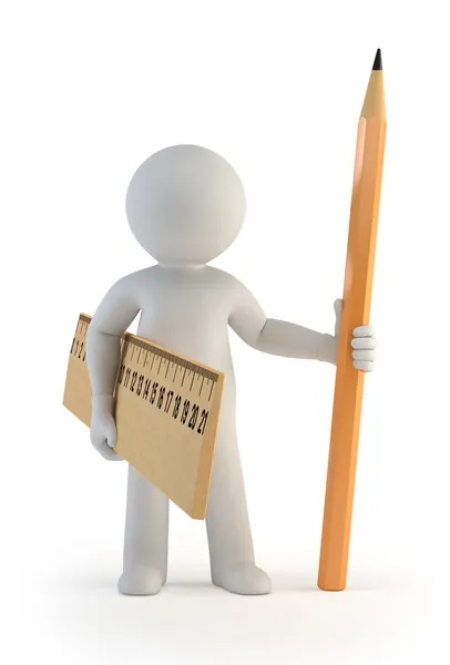 3D small - cetvel ve kalem