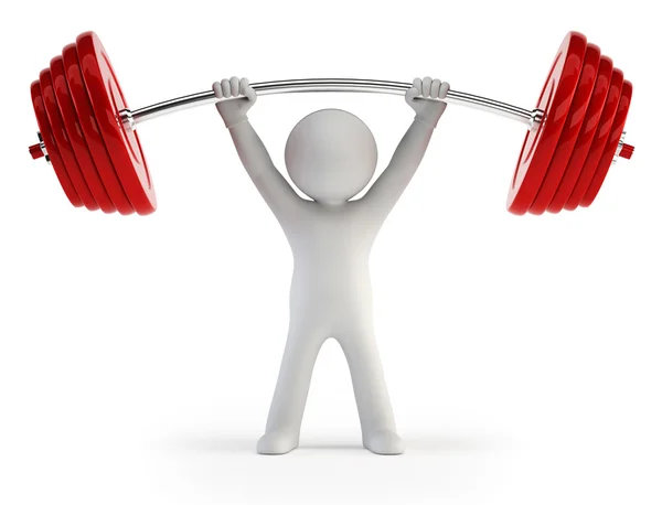 3d small - Athlete lifting weights — Stock Photo, Image