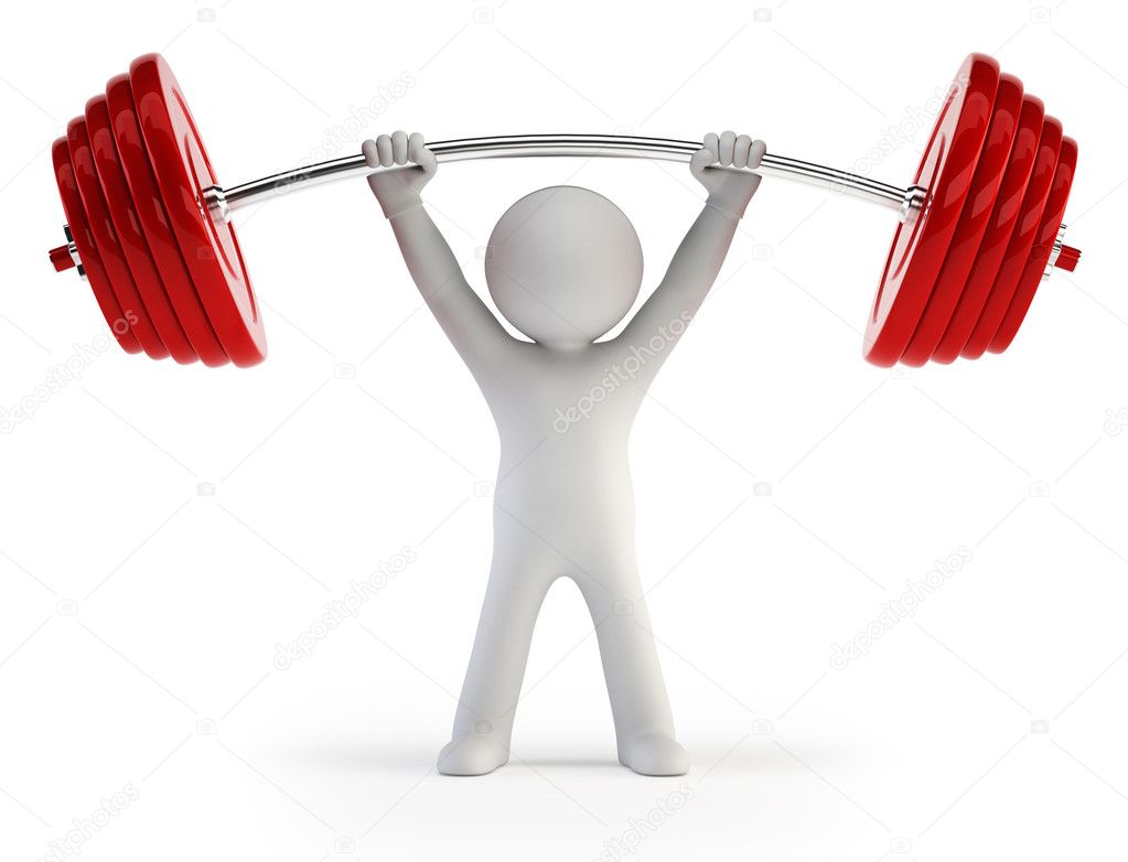3d small - Athlete lifting weights