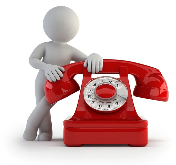 3d small - call by telephone — Stock Photo, Image