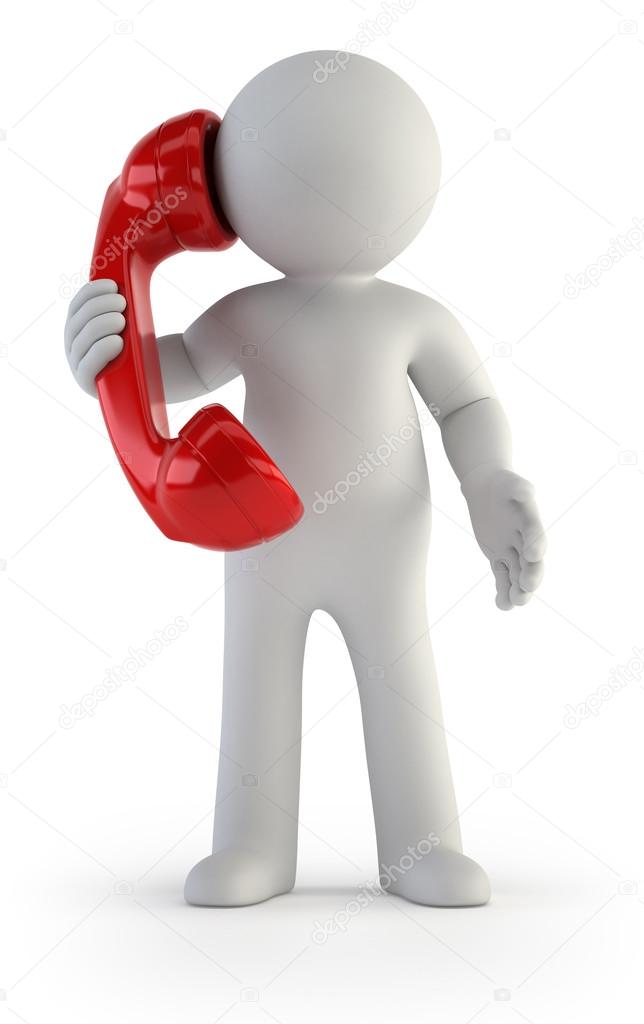 3d small people - Telephone conversation