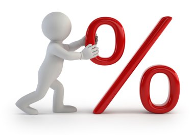 3D küçük insanlar - yüzde simgesi