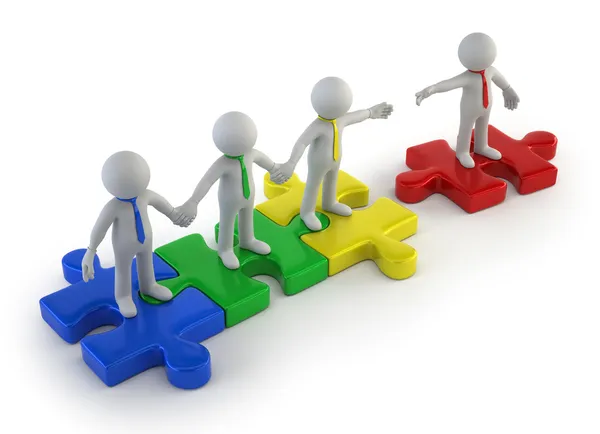 3d small people - teamwork colorful — Stock Photo, Image