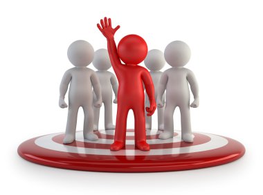 3D küçük insanlar - takım lideri