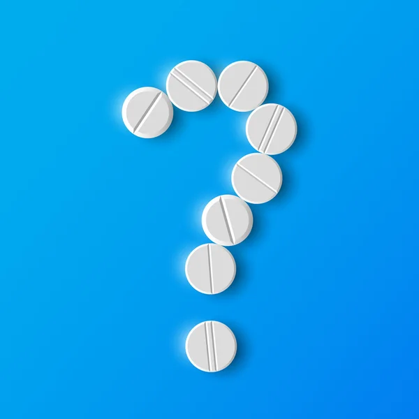 Frågetecken för piller — Stock vektor