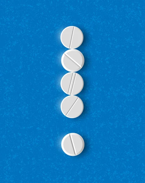 Uitroepteken van de pillen — Stockvector