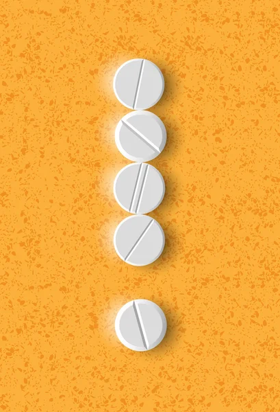 Exclamation mark of the pills — Stock Vector