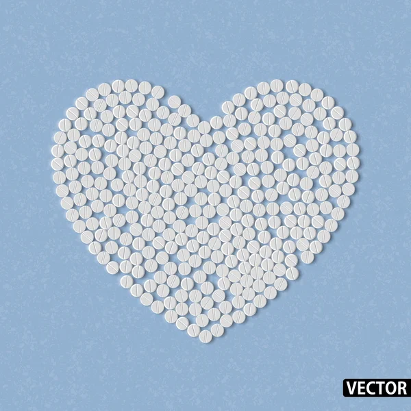 Corazón de pastillas — Vector de stock