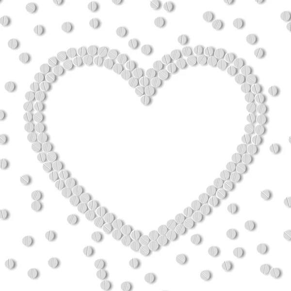 Corazón de pastillas — Vector de stock