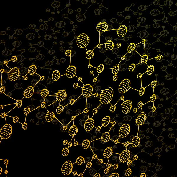 Molécule ADN dessinée à la main — Image vectorielle