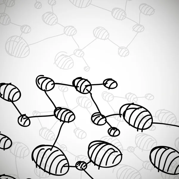 Eps, molécule d'ADN dessinée à la main — Image vectorielle