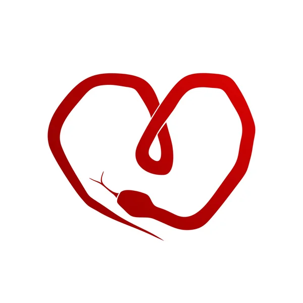 Eps, serpent sous la forme d'un cœur — Image vectorielle
