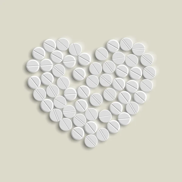 Eps, Heart of pills — Stock Vector