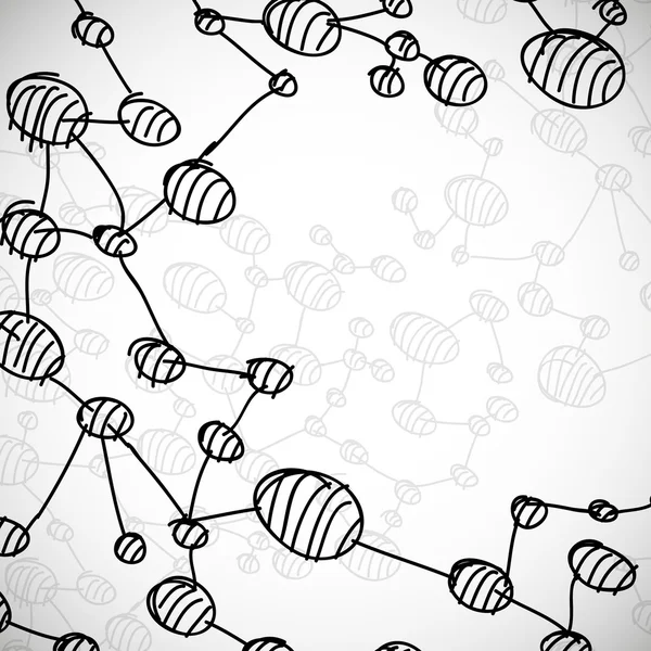 Molécula de DNA desenhada à mão — Vetor de Stock