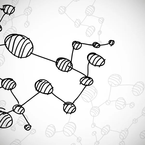 손으로 그린 Dna 분자 — 스톡 벡터