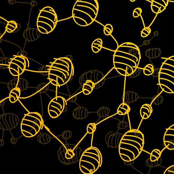 Hand drawn DNA molecule — Stock Vector