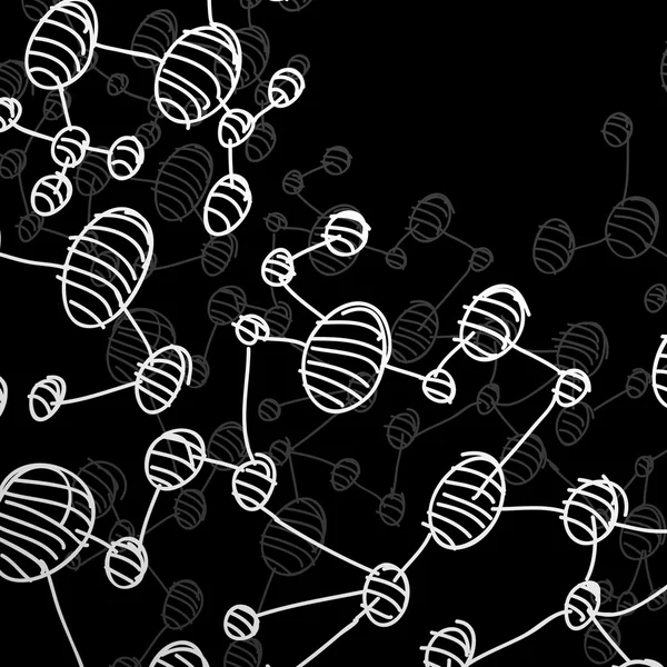 Молекула ДНК, нарисованная вручную — стоковый вектор