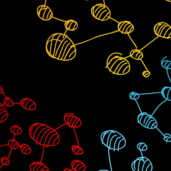 手描きの dna の分子 — ストックベクタ