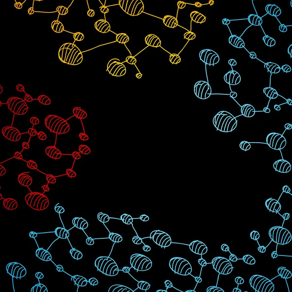 Ručně kreslenou molekuly dna — Stockový vektor