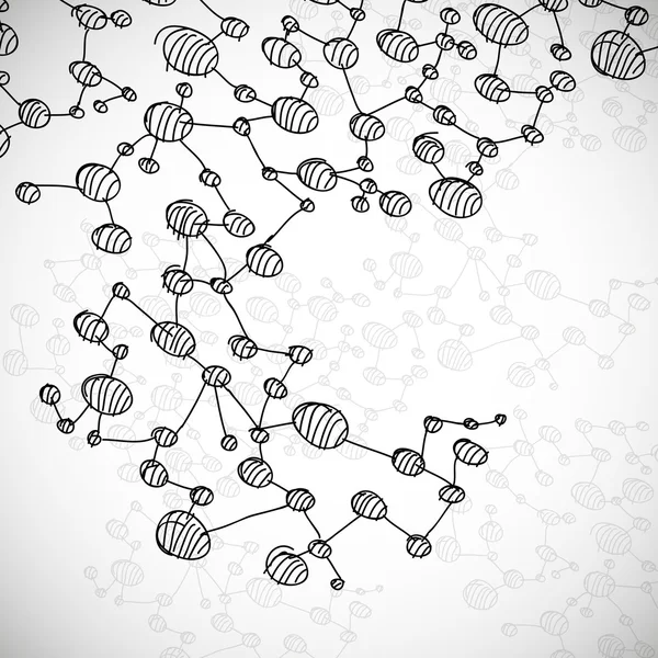 Handgezeichnetes dna-Molekül — Stockvektor