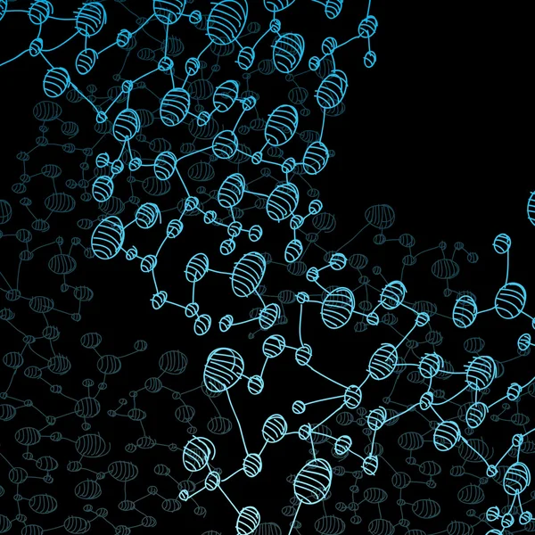 Hand getrokken dna-molecule — Stockvector