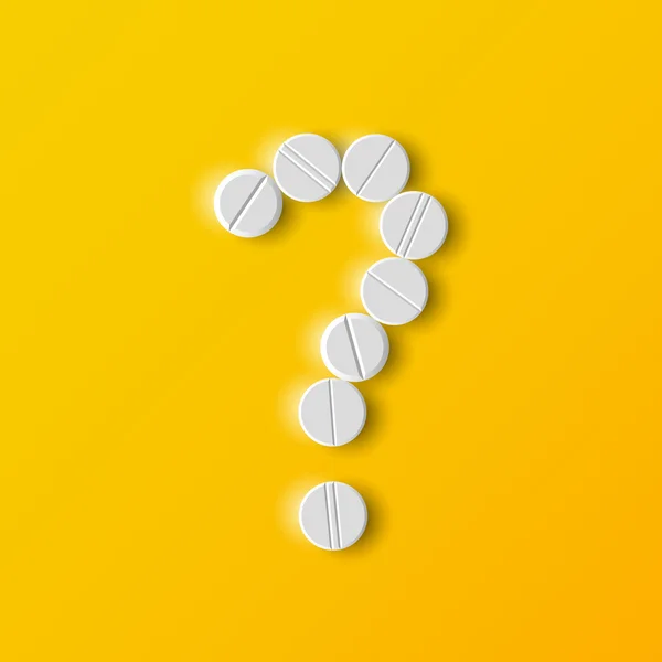 Question mark of the pills — Stock Vector