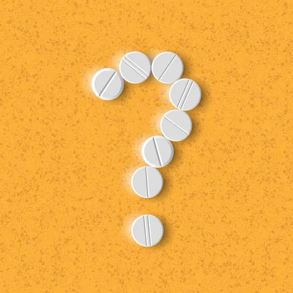 Question mark of the pills — Stock Vector