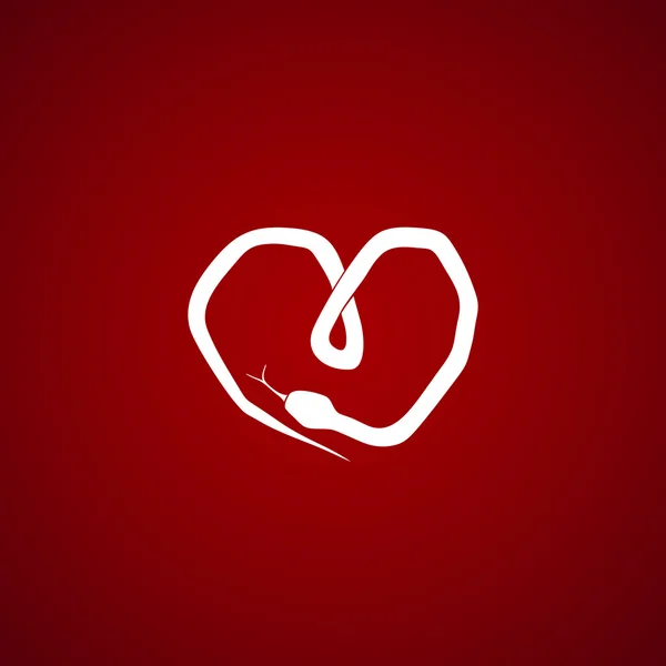 Serpent en forme de coeur — Image vectorielle
