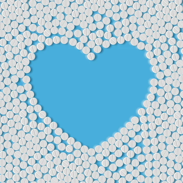 Corazón de pastillas — Vector de stock